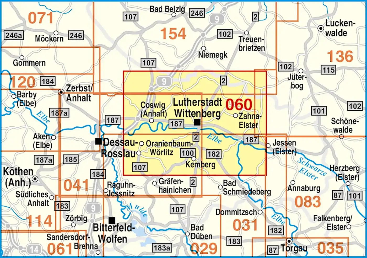 Radkarte Lutherstadt Wittenberg Wanderkarte