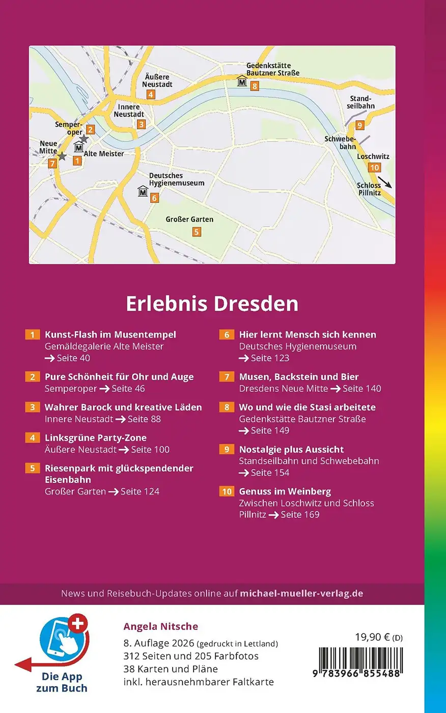 Reisebuch Dresden Rückseite mit Karte